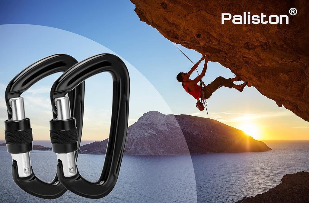 Locking Carabiner - 25kN 5600lb Climbing Carabiner Screw Gate D Shape Carabiner