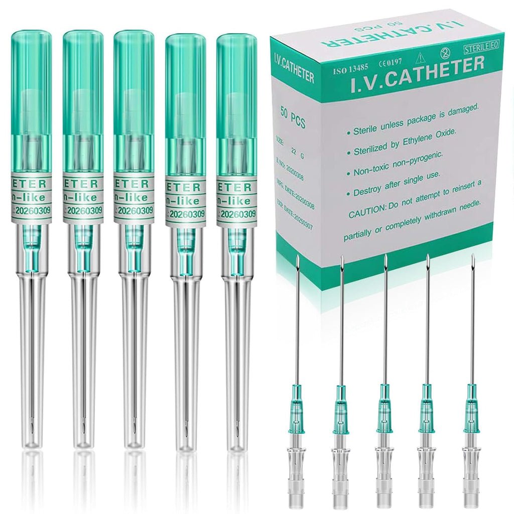 18G Catheter Piercing Needles 50Pcs IV Catheter Needles 18 Gauge Ear Nose Piercing Needles Stainless Steel Hollow
