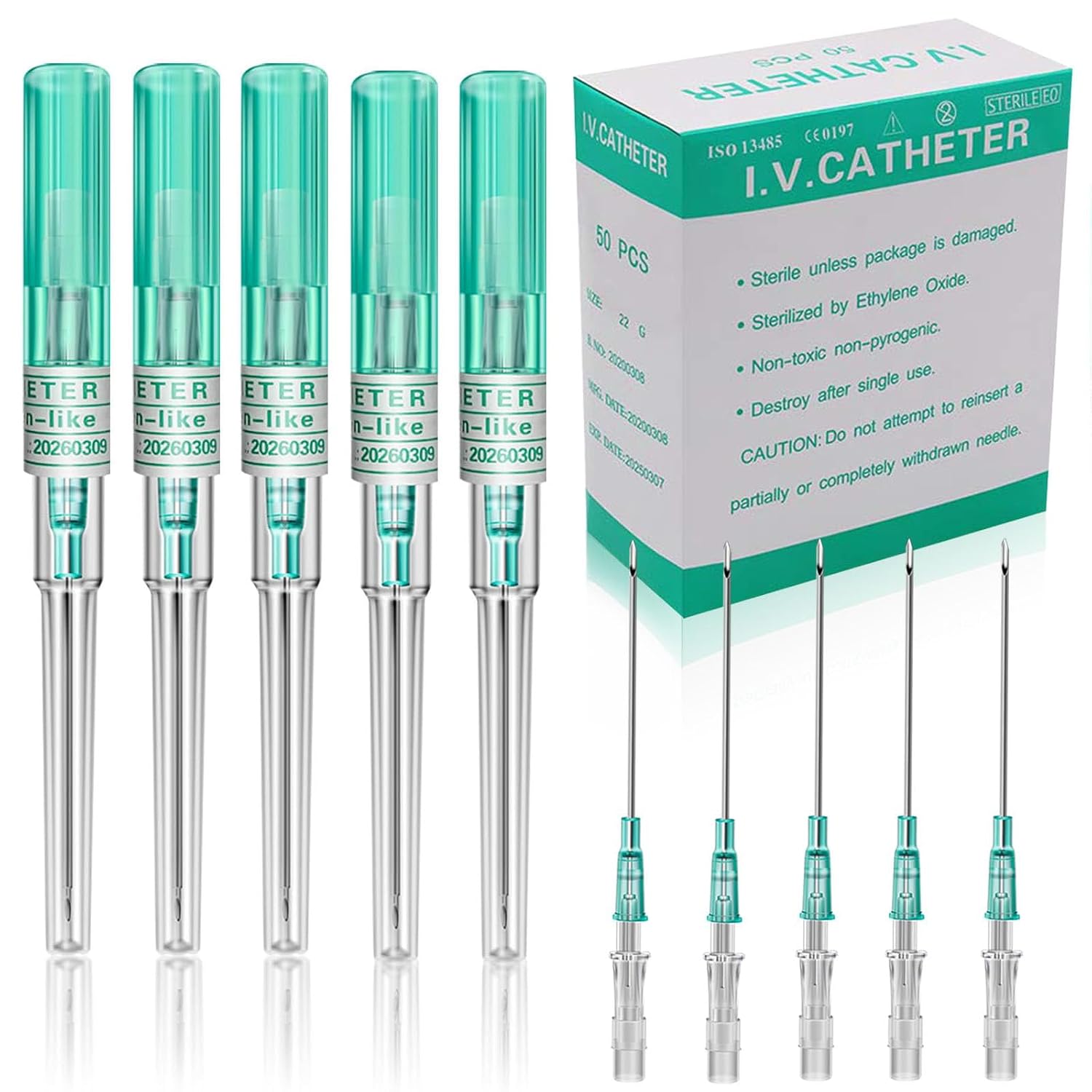 18G Catheter Piercing Needles 50Pcs IV Catheter Needles 18 Gauge Ear Nose Piercing Needles Stainless Steel Hollow