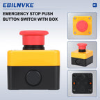 Emergency Stop Push Button Switch, 1NO 1NC 660V 10A 1 Pack