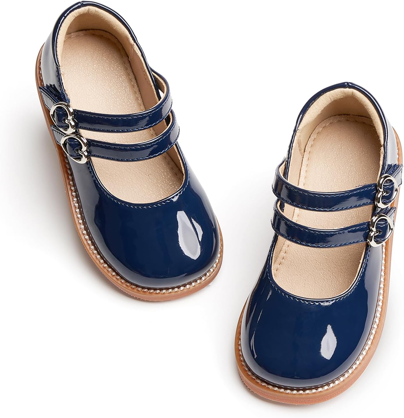 Toddler Girls Mary Jane School Uniform Oxfords Dress Shoes Flats | Wide Round Toe,Cushioned Comfort, Flower Girl