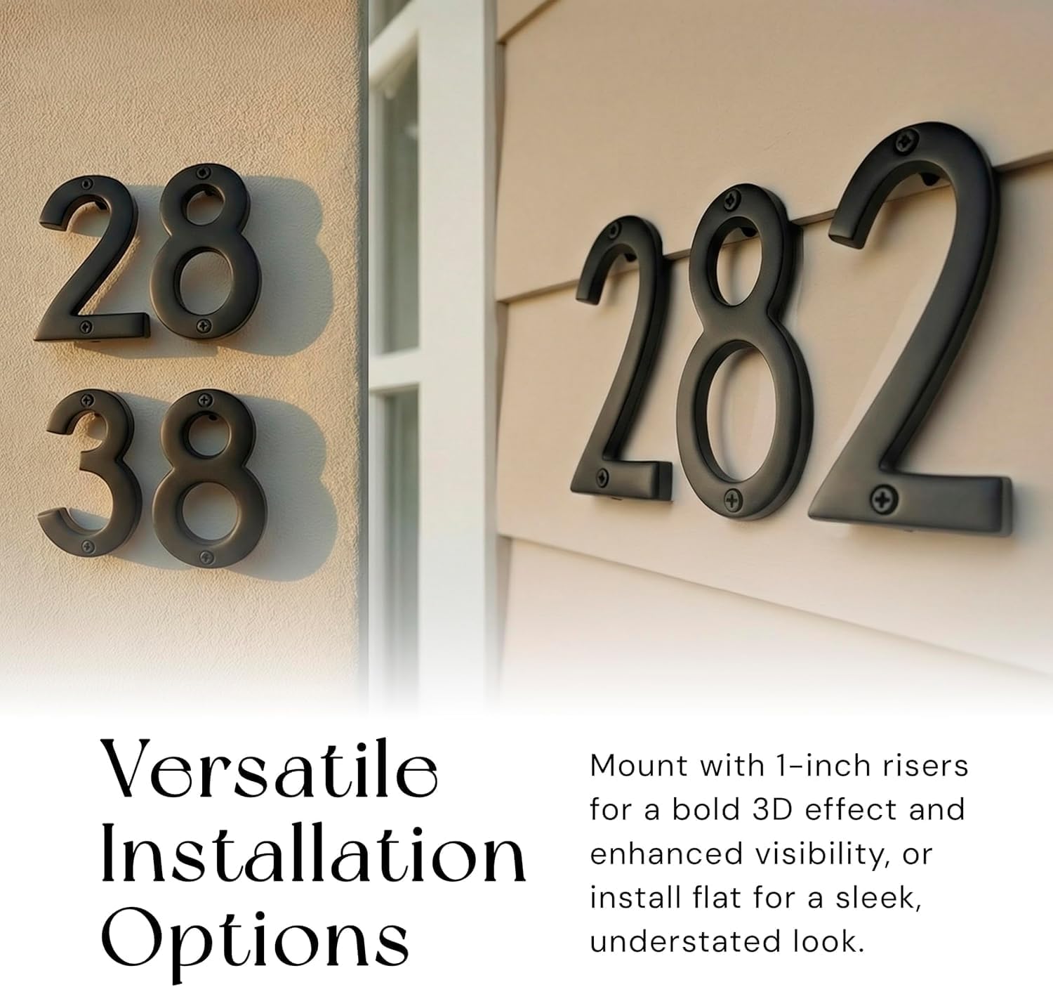 Floating House Numbers, 5 inch Aluminum Black House Numbers for Outside - Number 3, Door Numbers with Mounting Hardware
