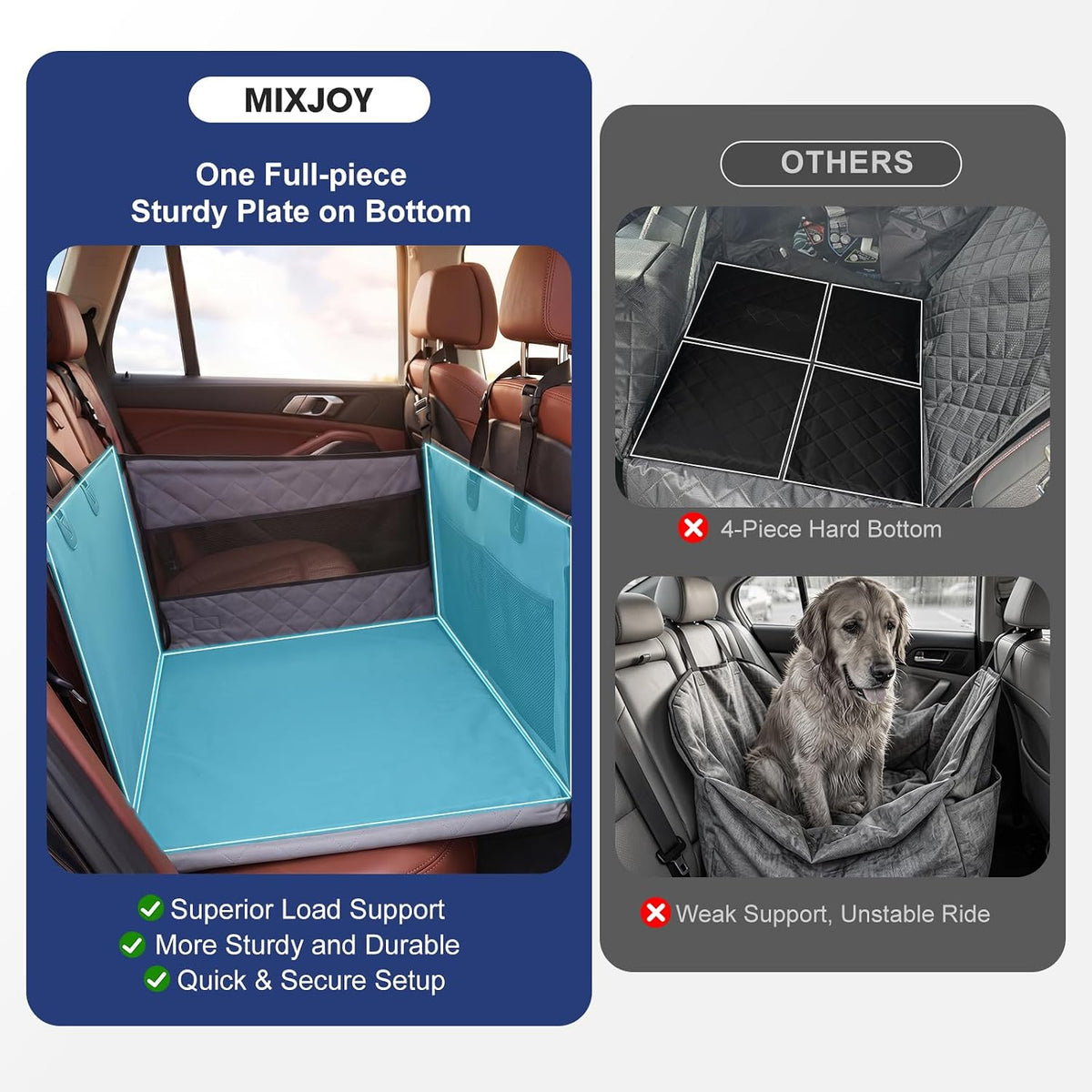 Dog Car Seat for Large Medium Dogs, Back Seat Extender for Pets, Waterproof Pet Carseat for Medium Sized Dog, Hammock