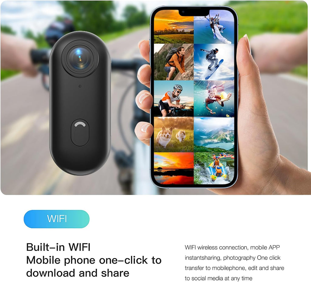 H8 64GB 4K Thumb Action Camera, Mini Body Cameras, Wearable Vlogging Camera | Multiple Accessory Mount Anywhere Small