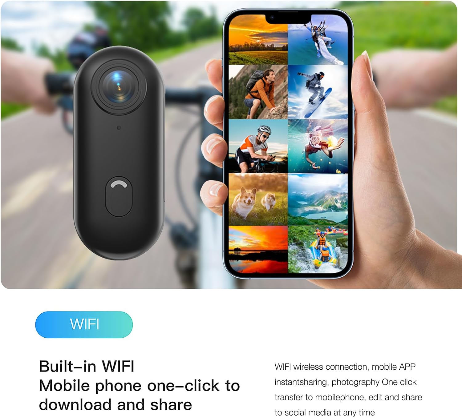 H8 64GB 4K Thumb Action Camera, Mini Body Cameras, Wearable Vlogging Camera | Multiple Accessory Mount Anywhere Small