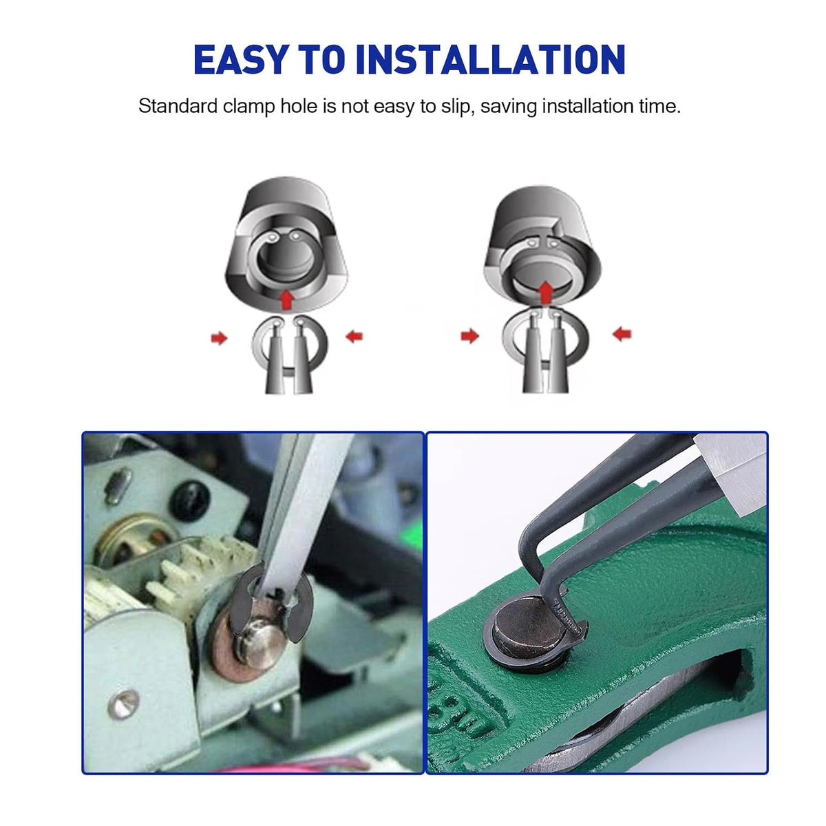 Boatsea 450Pcs Circlip Retaining Ring Kit, 3 Types 18 Sizes Incl External & Internal Circlips