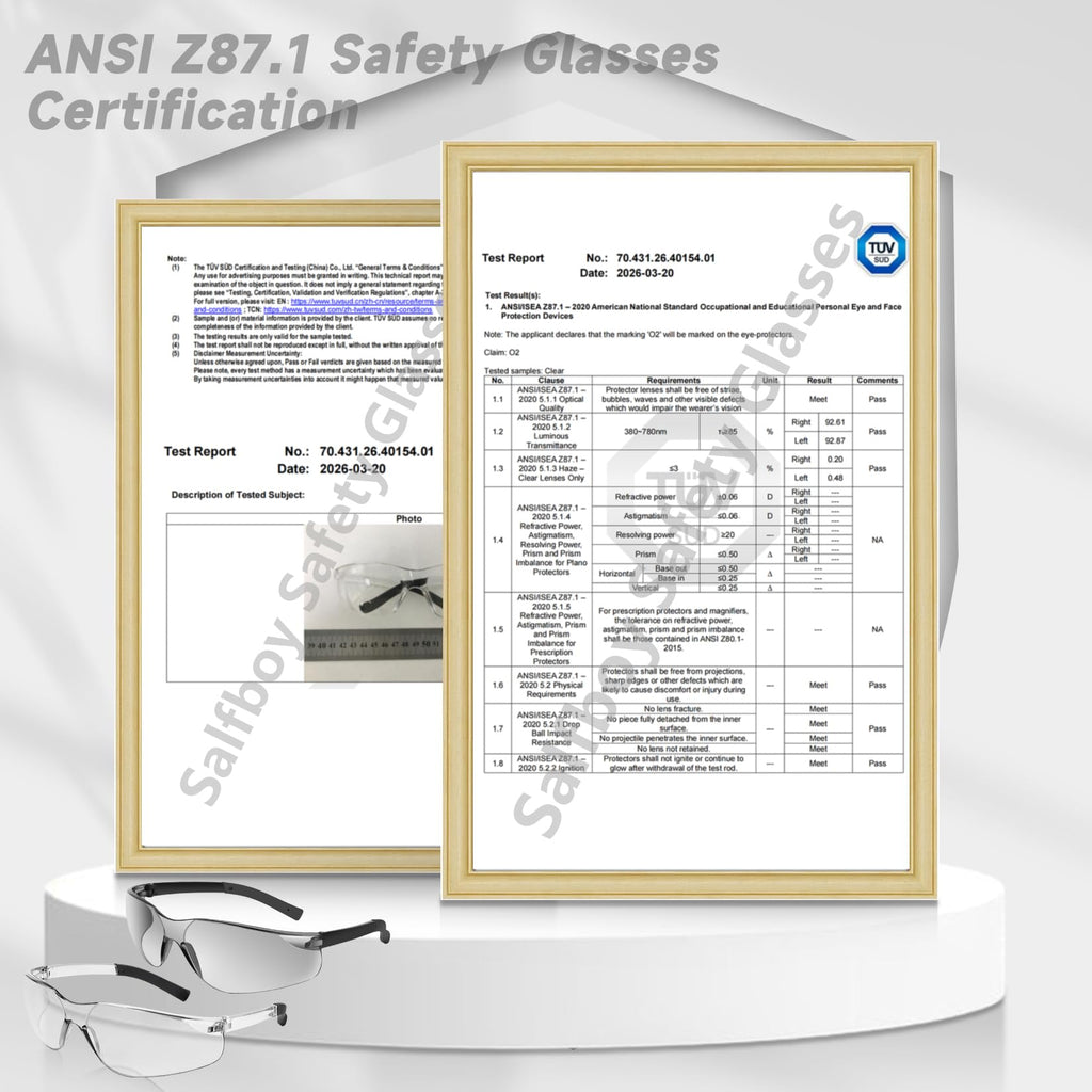 Clear Safety Glasses for Men, Eye Protection with Ansi Z87.1 30pcs