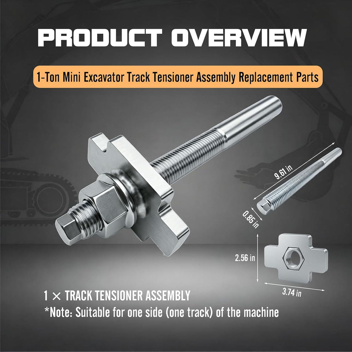 Fafeicy Mini Excavator Track Tensioner Assembly, 1 Ton