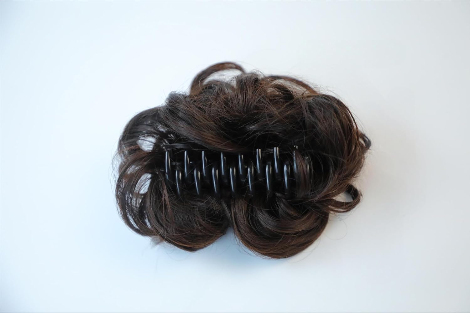 Curly Wavy Messy Bun Hair piece Easy Updo Extensions Claw Clips for Women Girls Dark Brown, Natural Fake Wig Tie
