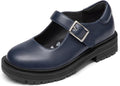 Girls Mary Jane Dress Shoes Kids School Uniform Loafers Chunky Flats | Girls Chunky Platform Flats, Easy