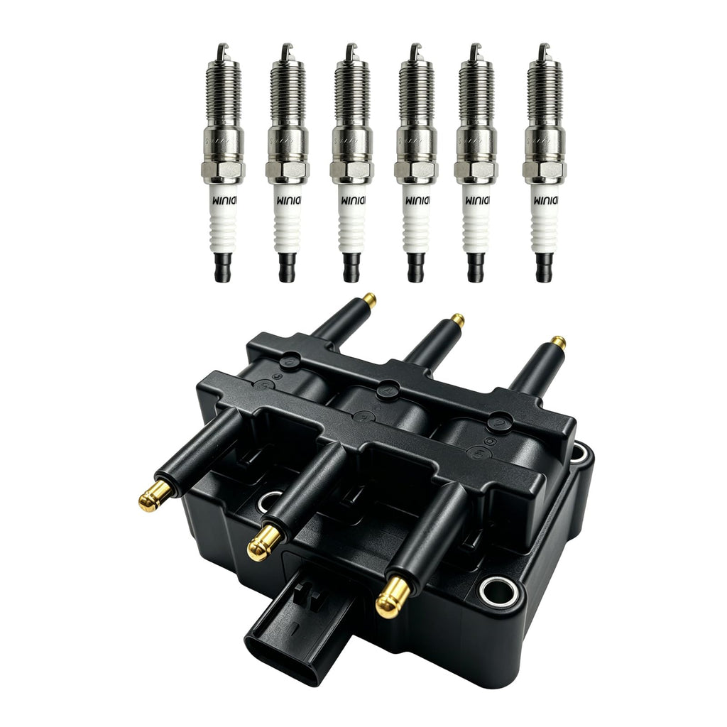 UF633 Ignition Coil &6 Iridium Spark Plug, Replace 56032520AB C1442 UF305