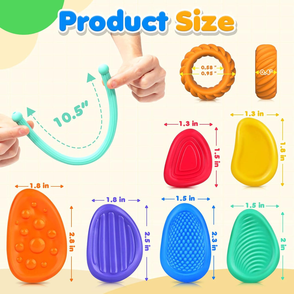 Fidget Sensory Toys for Kids: 26 Pack Quiet Squishy Fidgets for Classroom Students Prizes- Textured Soft Fidget Rings