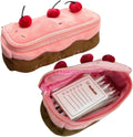 Cherry Cake Pencil Case Big Capacity Pen Holder Plush Pencil Pouch Box Cute Aesthetic Pen Case (Cherry)