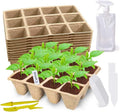 120 Cells Seed Starter Tray, 10 Pack Biodegradable Peat Pots with 100 Labels, Plant Starter Kit for Seedlings