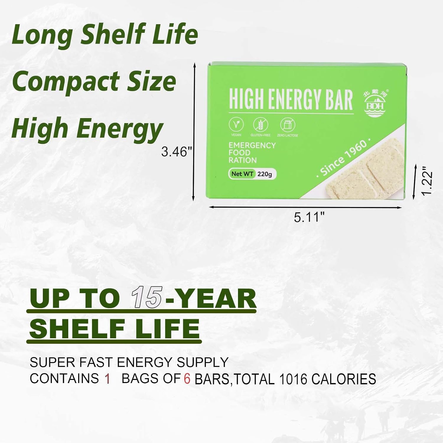 Emergency Food Ration Bars, 1016 Calorie Survival food, 20 Hours Package | Gluten Free Emergency Food Supply, Mre