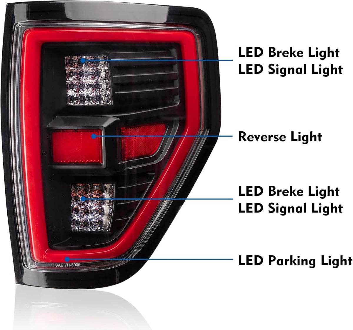 LED Tail Lights Assembly Compatible with 2009-2014 Ford F150