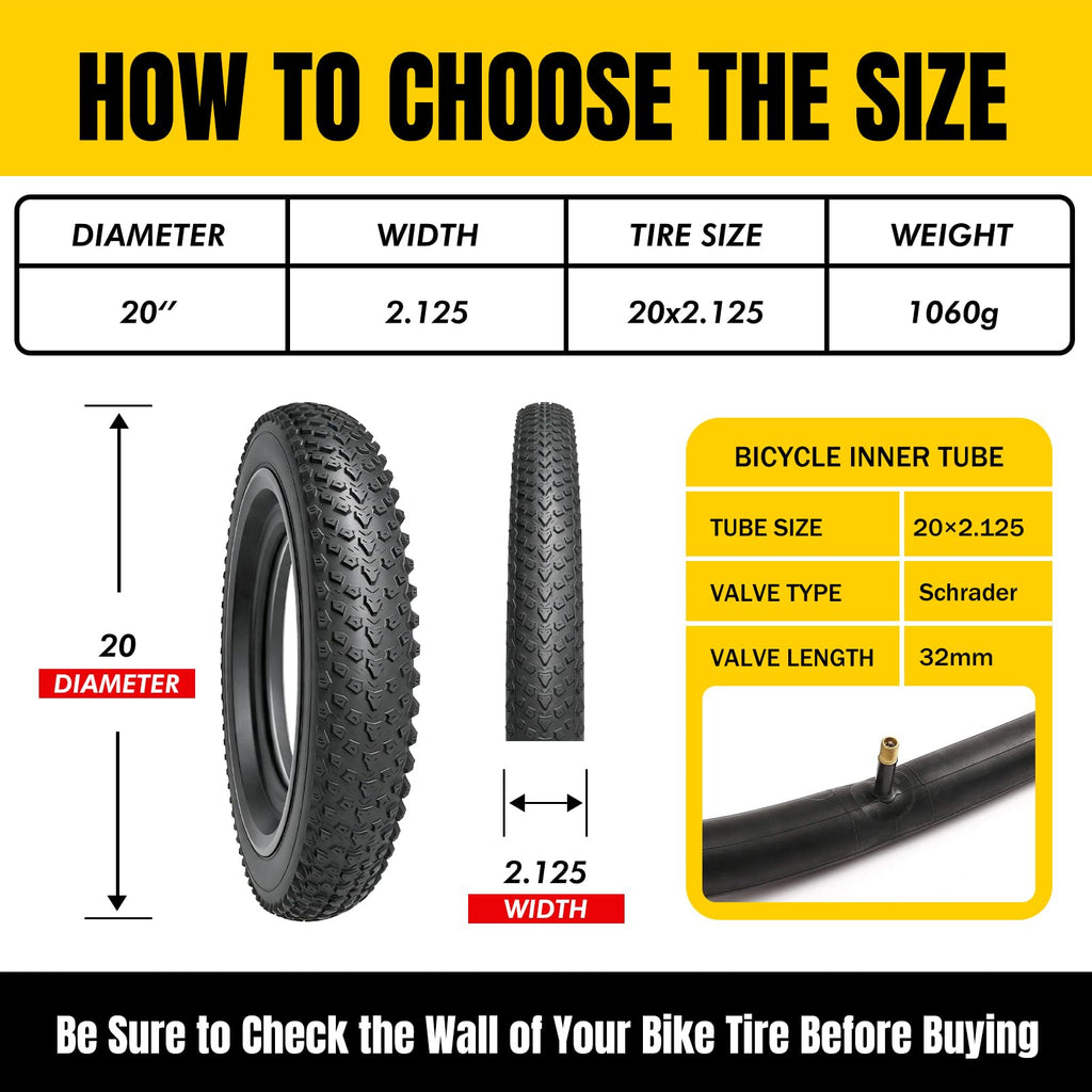 2 Pack 20x2.125 Mountain Bike Tires Replacement Set