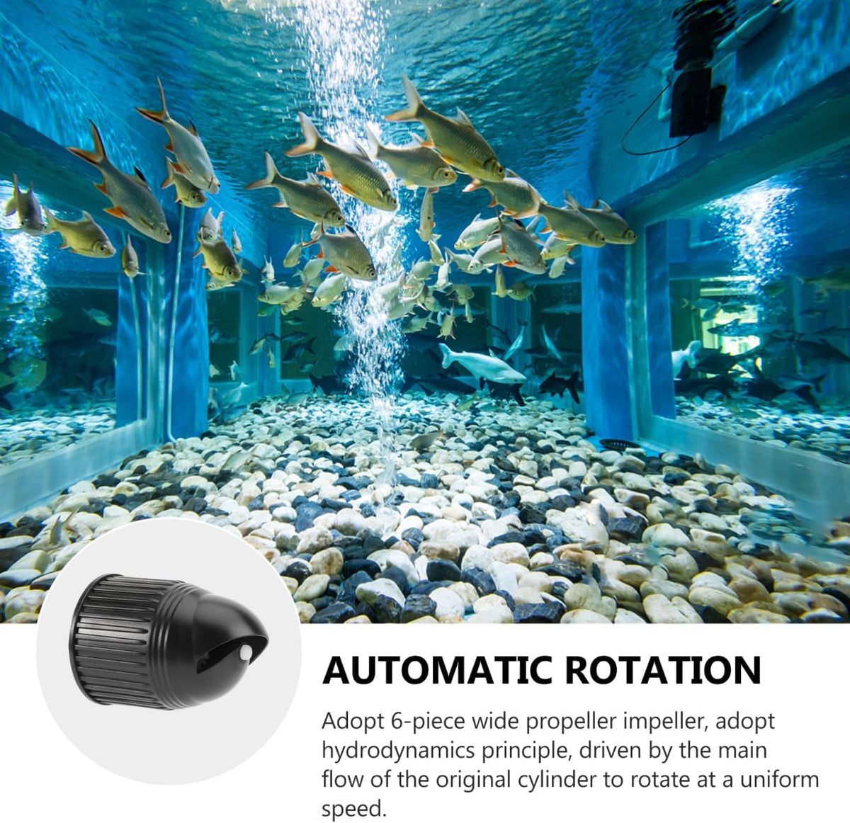 Fish Tank Wave Maker No Electricity Wave-Making Pump Head 360 Automatic Rotation Double-Headed Surf Pump with