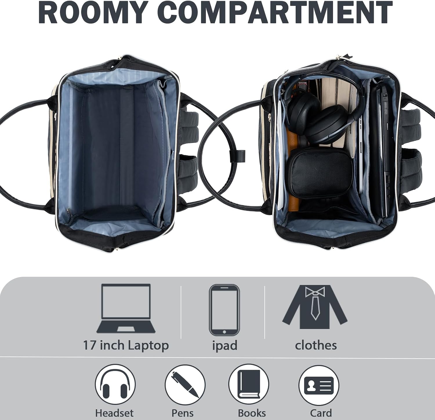 Laptop Backpack 17" Stylish Backpack Water Repellent College Casual Daypack Travel Business Work Bag for