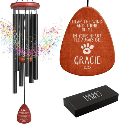 Personalized Pet Memorial Wind Chimes - Dog Memorial Gifts for Loss of Dog,Dogs Remembrance Bereavement Gift,Custom