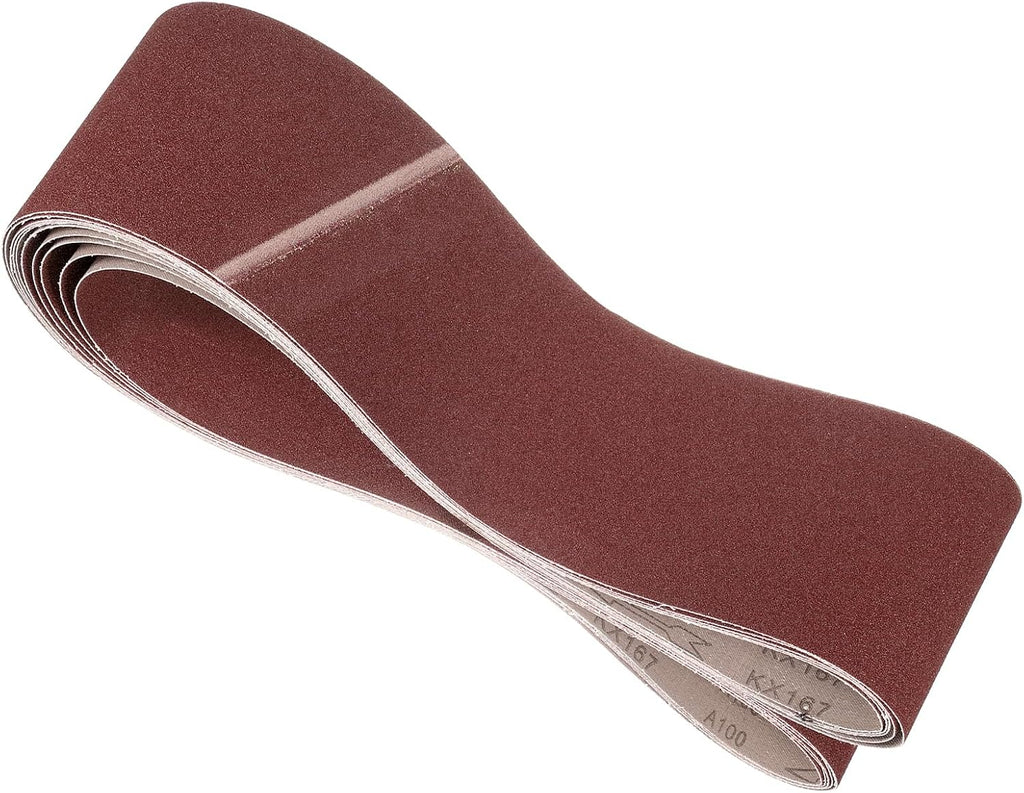 5 Pcs Sanding Belts 6 x 89 Inch 100 Grit Aluminum Oxide
