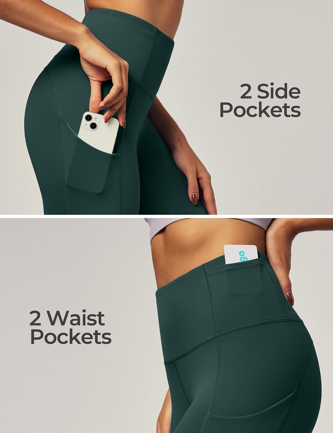 Leggings with 4 Pockets for Women Tummy Control Workout Yoga Pants