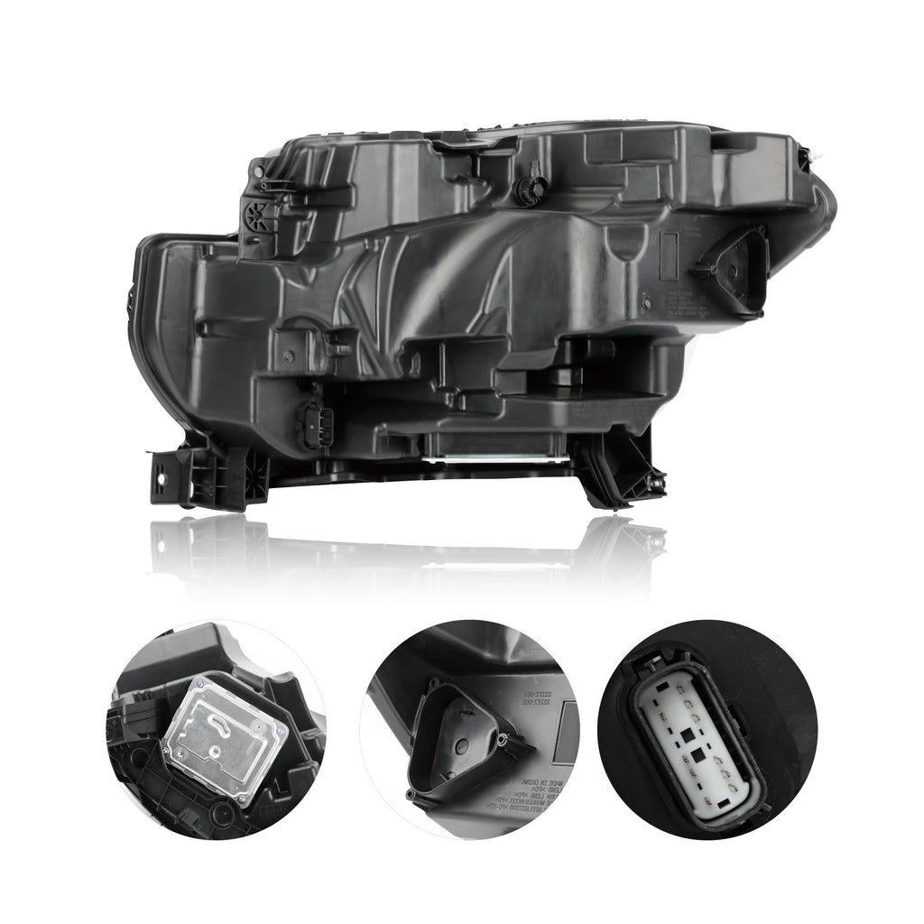 Black Headlight Assembly Compatible with 2022-2024 Ford Expedition