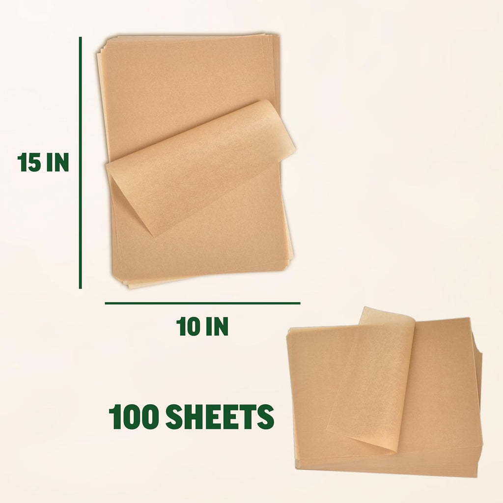 10x15 Parchment Paper, 100 Sheets, Pre-Cut, Fits Jelly Roll Pans