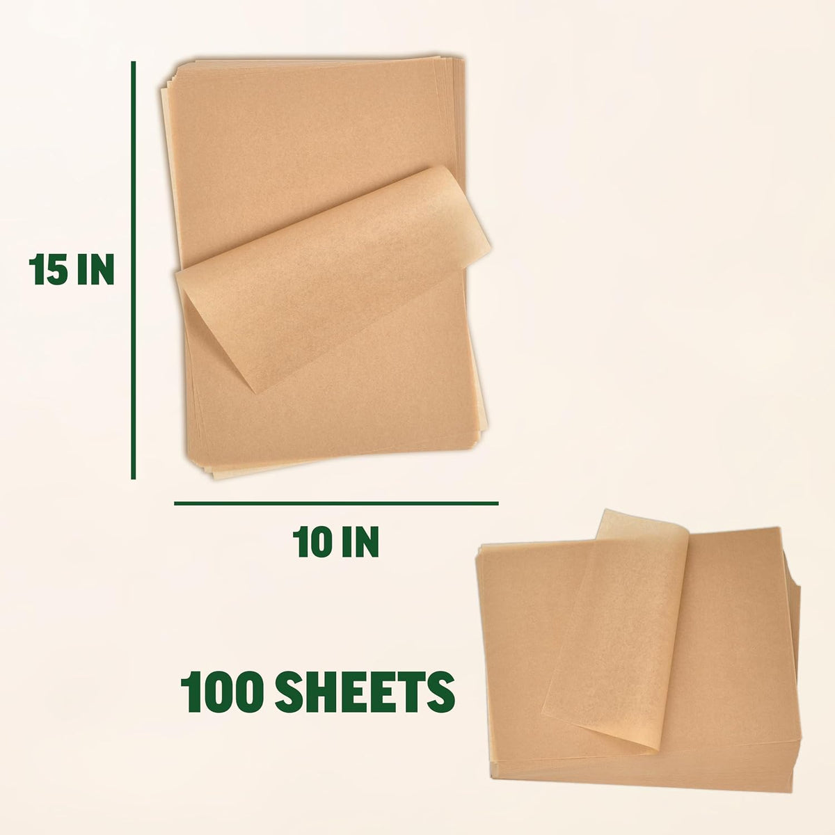 10x15 Parchment Paper, 100 Sheets, Pre-Cut, Fits Jelly Roll Pans