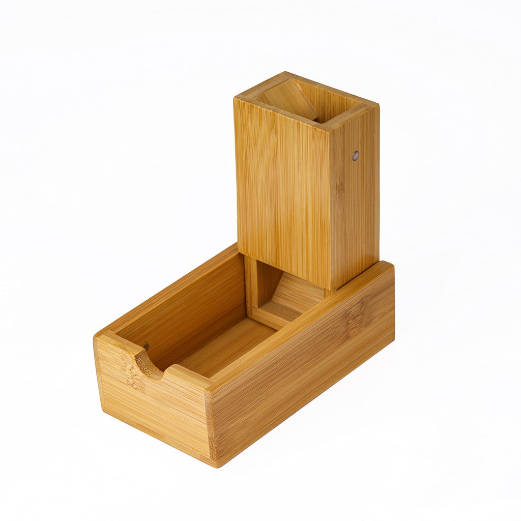 Bamboo Dice Tower Foldable Wooden Die Roller Castle Rolling Case