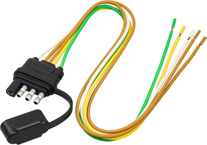4 Pin 5 Wire Trailer Wiring Harness 18 Inches, 16AWG Pure Copper Wishbond Trailer Light Wiring for Utility Rewiring