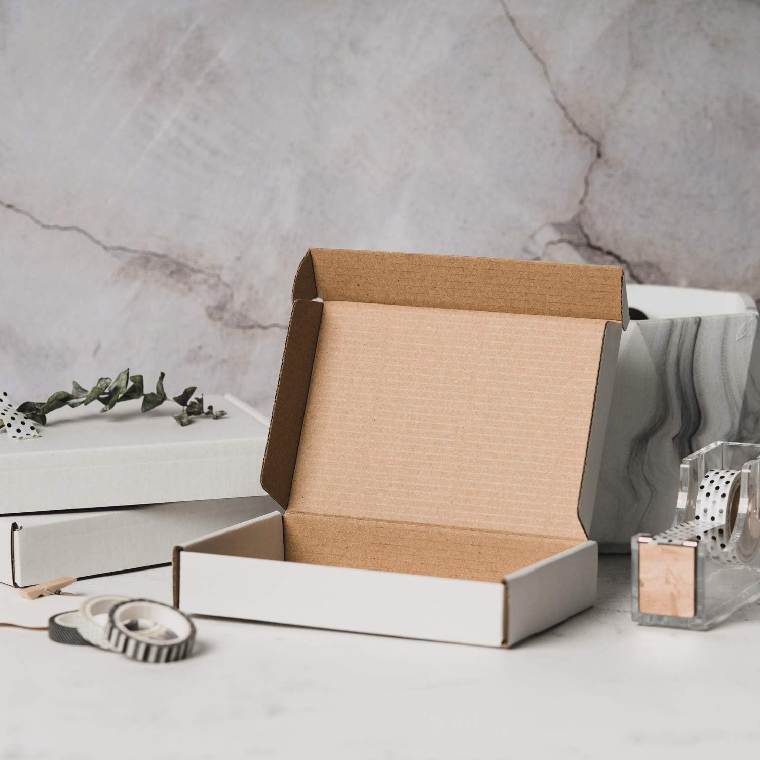 Recyclable Corrugated Box Small Box Mailers - 6" x 4" x 1" - Cardboard Box Perfect for Shipping Small Mobile Phone