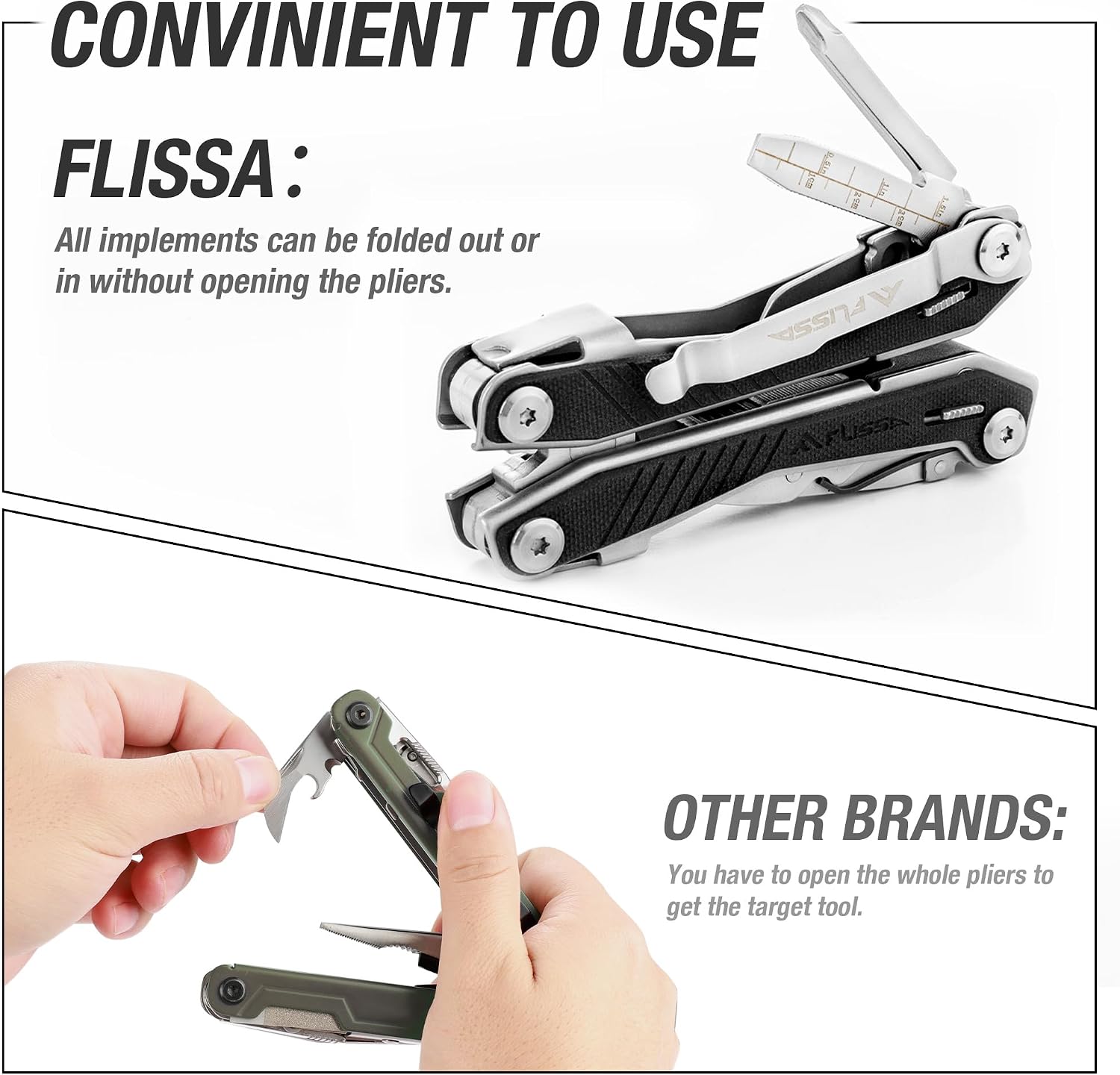 16-In-1 Multi Tool, EDC Multitool, Utility Multi-Tool | Gift for Men, G10 Handle, Stainless Steel, Pocket Knife
