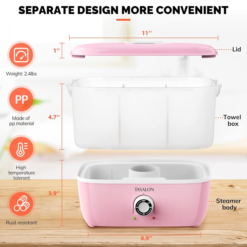 Hot Towel Steamer for Facials, Hot Towel Warmer Quickly Heats Up in 5 Minutes, Portable Towel Machine Fits 16 Mini