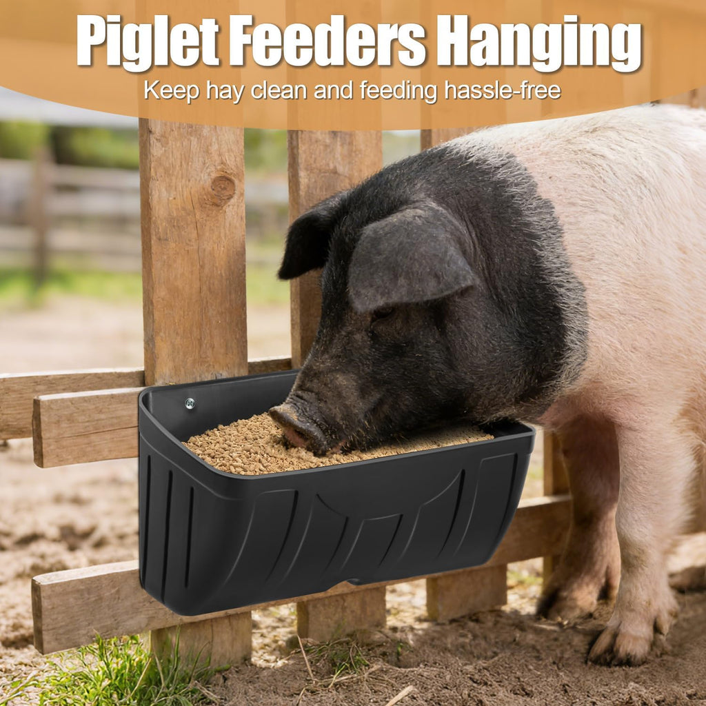 Chicken Feeder Waterer,Hanging Goat Feeders,5 Quart*2 Pack,Feeder Trough for Sheep Duck Poultry Dog, Fence Feeder