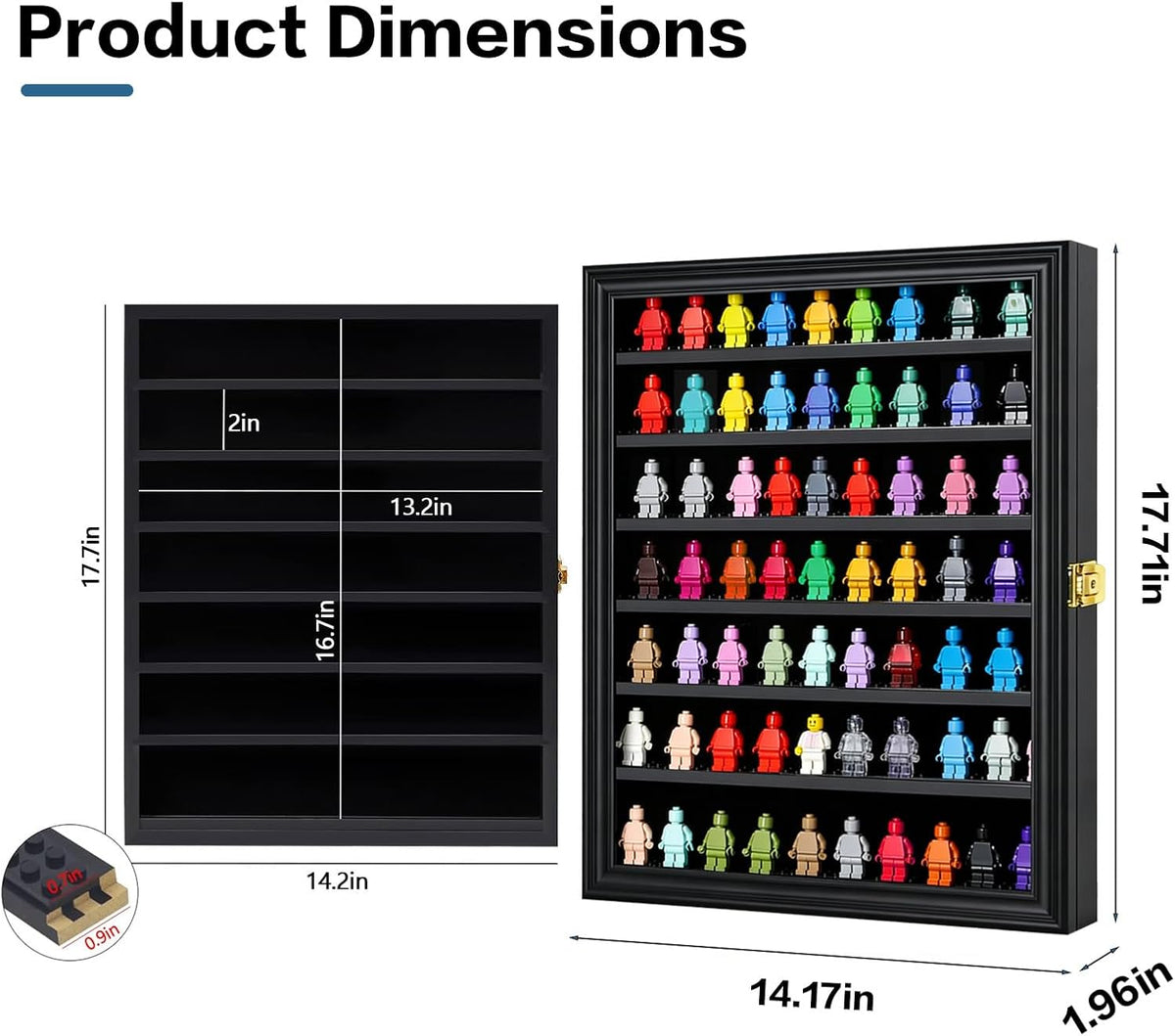 Minifigure Display Case - Building Block Toy Large Black