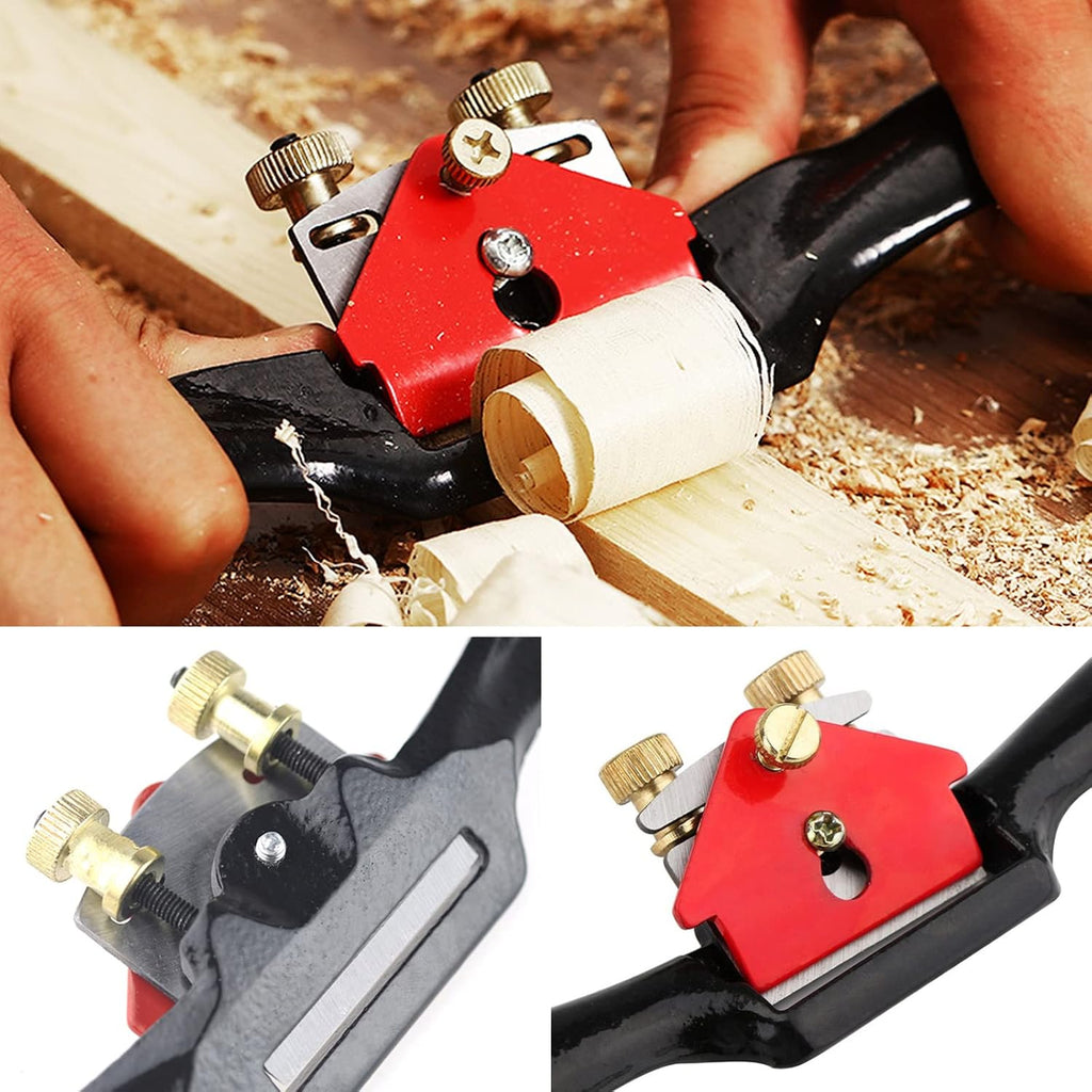 9'' Adjustable SpokeShave with 4 Blades, Home Woodworking Hand Planes, Portable Smoothing Planes Tool for Wood Craft