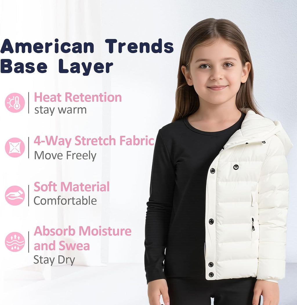 Thermal Underwear for Kids Toddler Winter Base Layer Long Johns Sets for Girls Boys