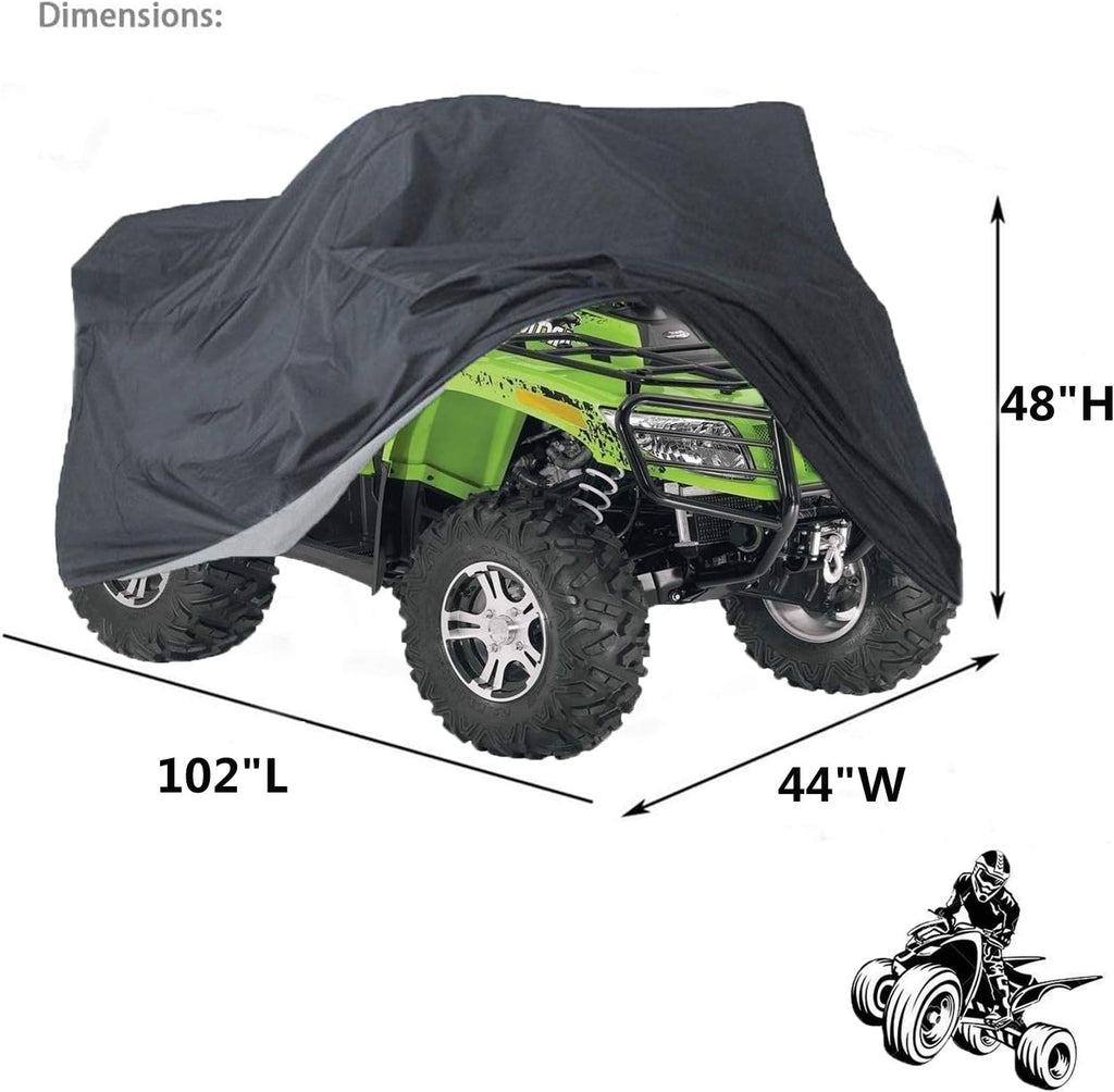 ATV Cover with Buckle Waterproof, 420D Heavy Duty Ripstop Protects 4 Wheeler from Snow Rain Sun,Outdoor Storage Quad