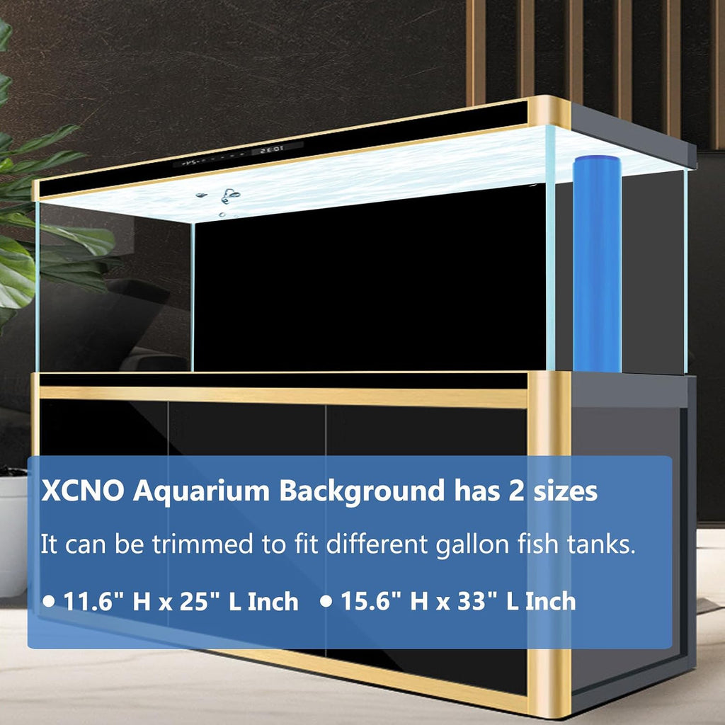 Aquarium Background for Fish Tank Wallpaper Black Blue Poster 16x33 in