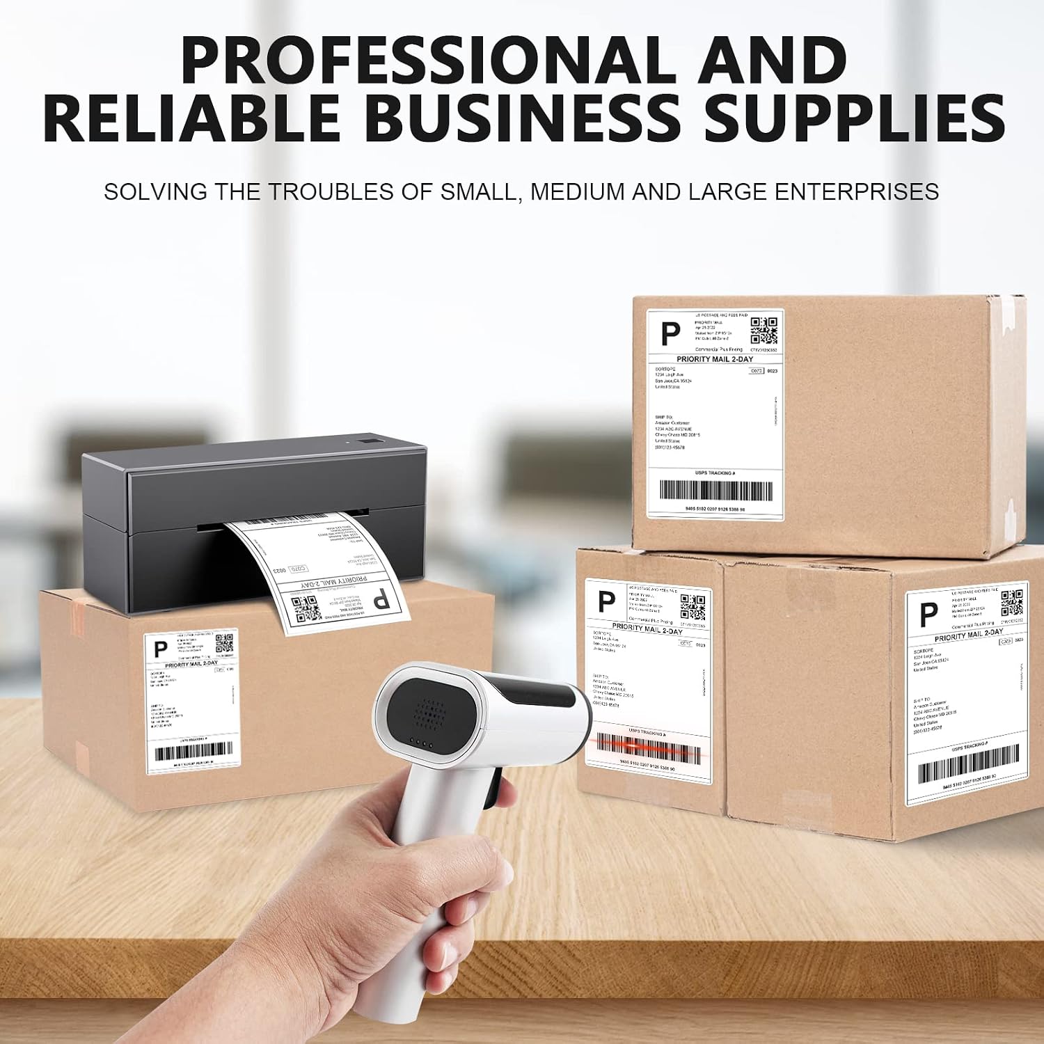 4 x 6 Direct Thermal Labels - 500 Fan-Fold Perforated Labels Per Stack, Premium Adhesive & Perforated, Compatible