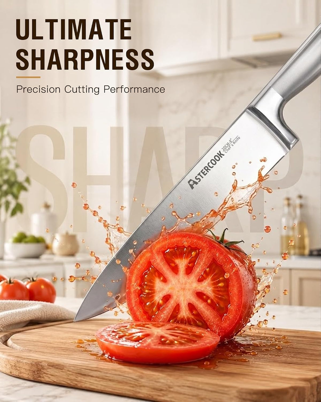 Knife Set 15 Piece German Steel Kitchen Knife Block Set