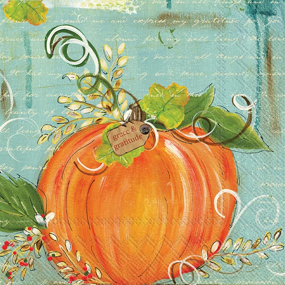 IHR 3-Ply Cocktail Beverage Paper Napkins, 20-Count, 5 x 5-Inches, Grace And Gratitude