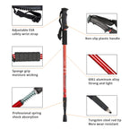 Trekking Poles,Adjustable Shock Absorbing Hiking Walking Stick-2Pcs