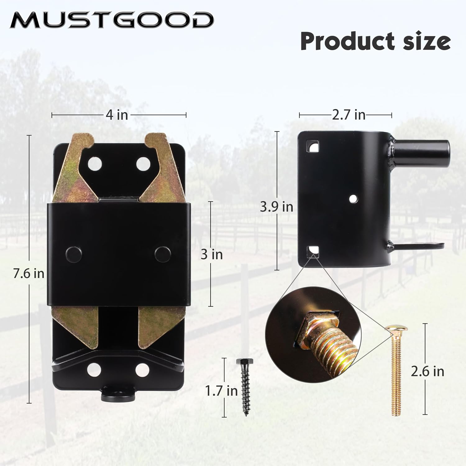 Heavy Duty Farm Gate Latch 2 Way Gate Latch Perfect for Farms, Pastures, and Ranches