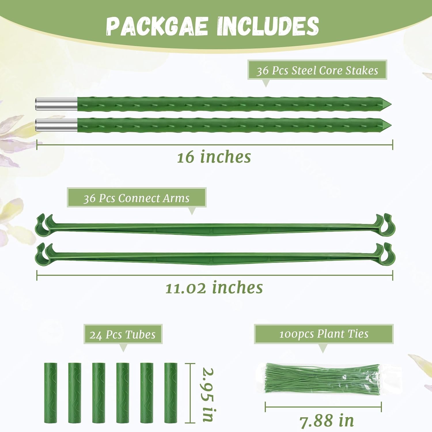 4ft 4-Pack Tomato Cage for Garden Plant Support- Up to 48inch Garden Stakes Tomato Cage, Tomato Trellis for Potted