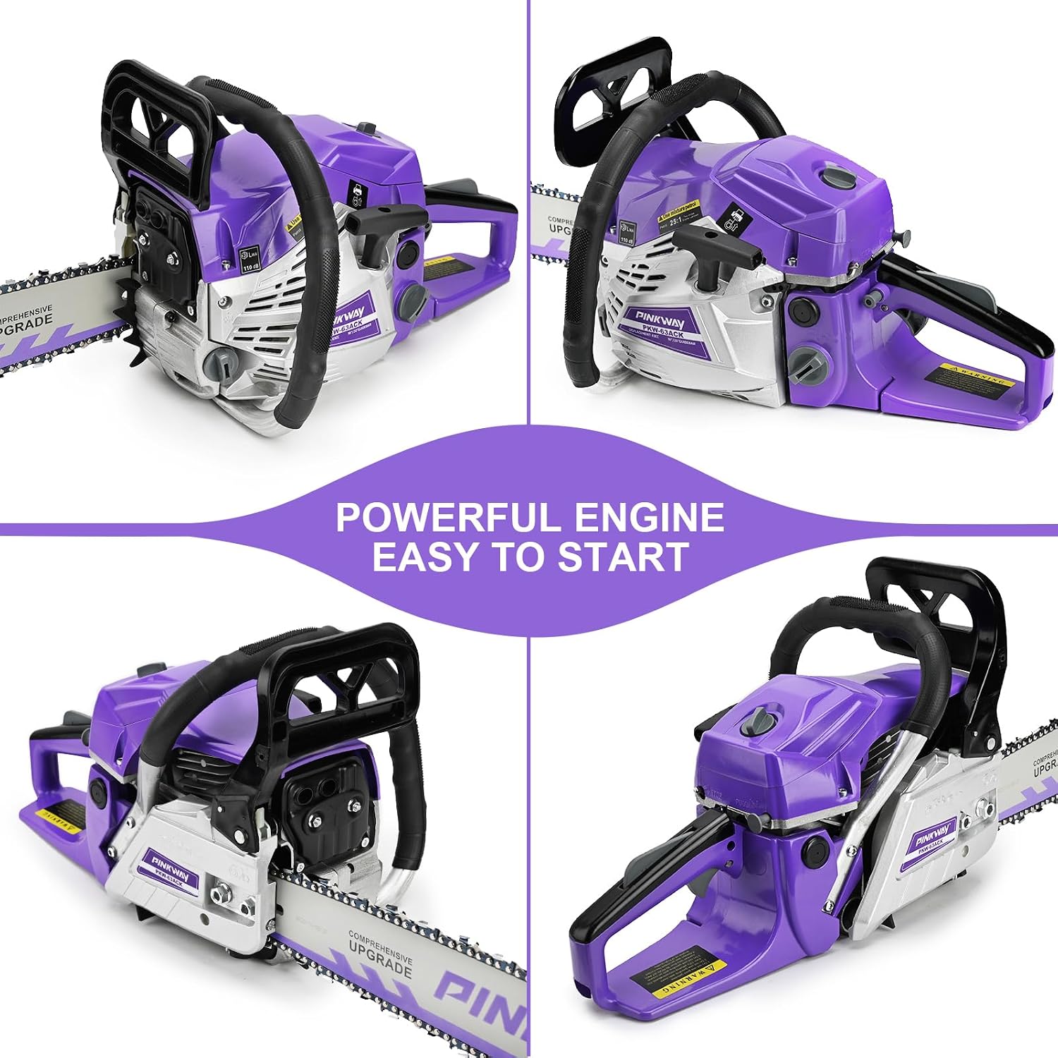 2-cycle 63CC Chainsaw Saw Gas Powered 20" Chain Saws Cordless Petrol Saw Handheld Chainsaw for Cutting Wood Trees