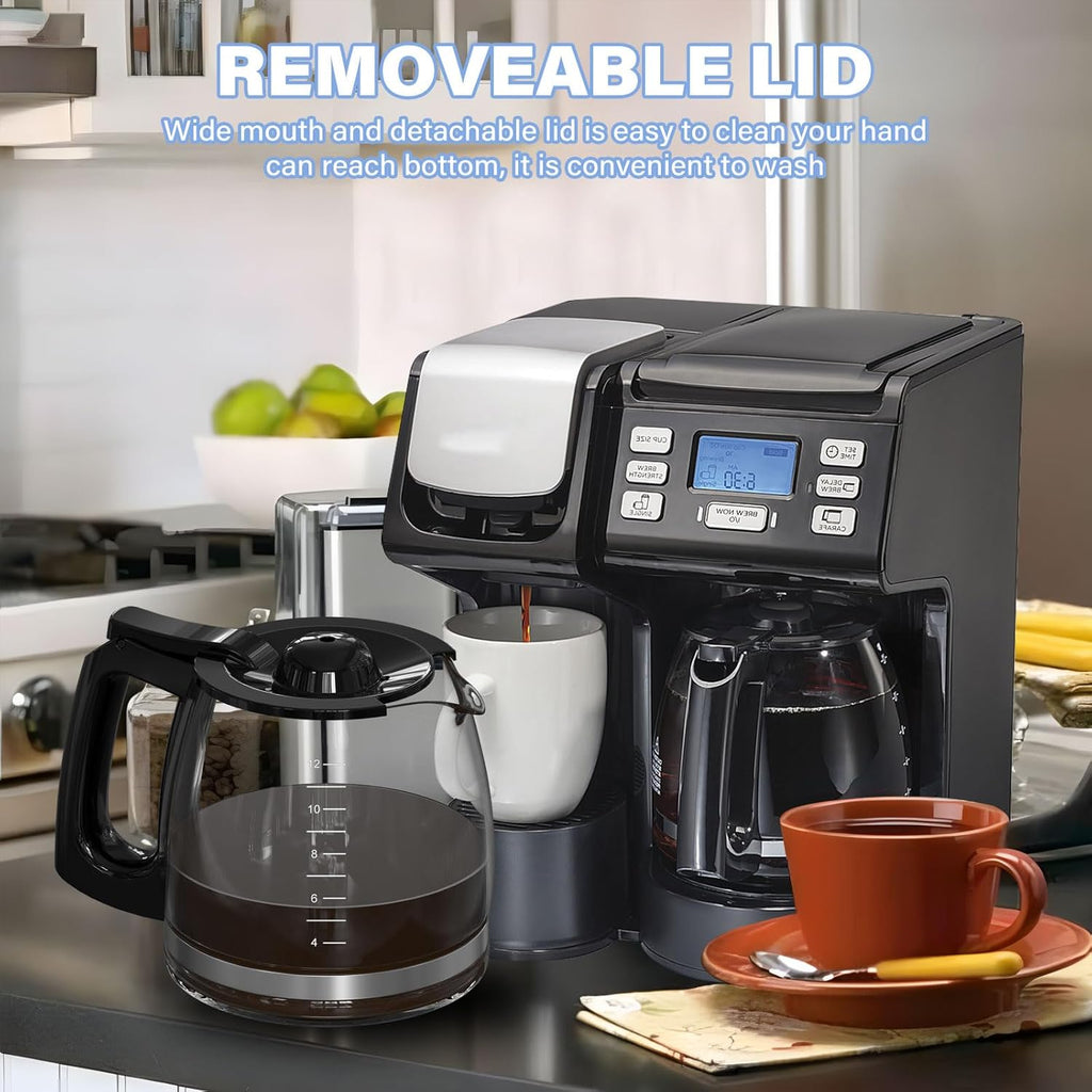 12 Cup Coffee Maker Carafe Replacement Pot Compatible with Hamilton Beach Flexbrew Models: 49902, 49915, 49905C