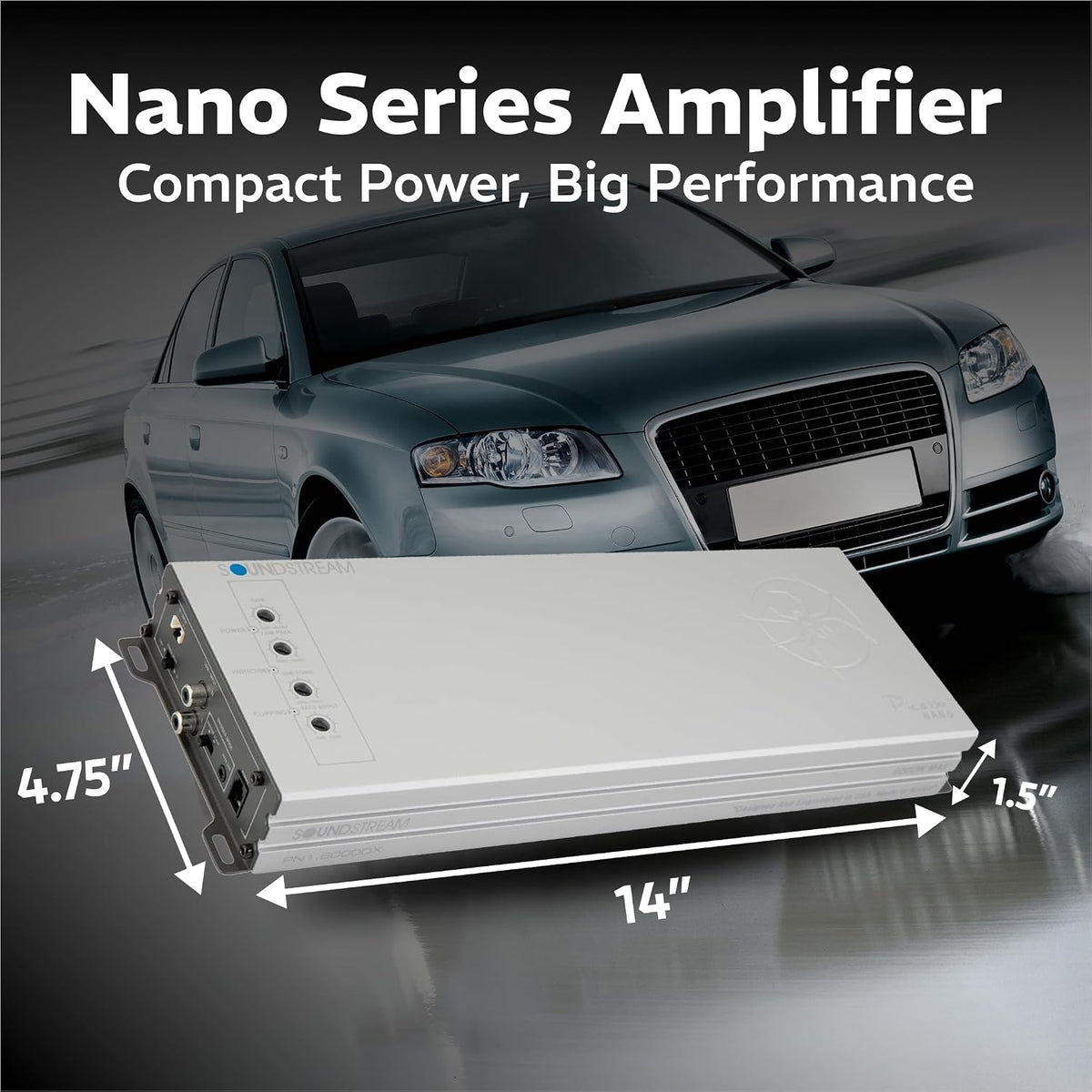 Picasso Nano PN1.6000DX Monoblock Class D Car Stereo Amplifier – 1 Channel 6000W Compact Digital Amp with Wired Bass