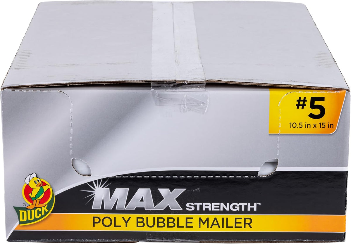 Brand #5 Poly Bubble Mailers, White, 10.5 inch x 15 inch, 25 Pack